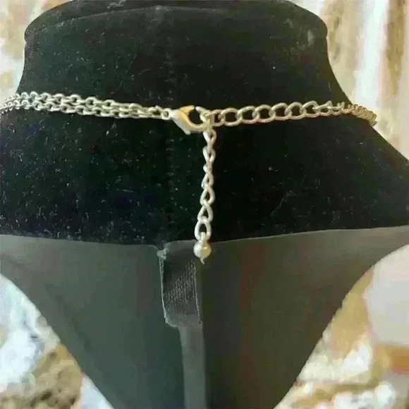 Pink Drop Necklace Faux Pearl Silver Beads Tassel Adjustable Lobster Clasp - Picture 5 of 5